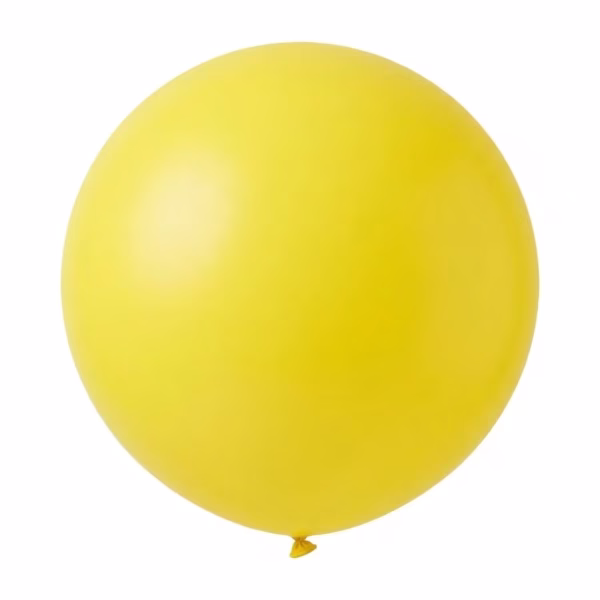 balon rotund galben 90 cm Balon din latex de dimensiuni uriese, forma rotunda, 90 cm, culoare galben aprins, ideal pentru aranjamente si ghirlande organice de petrecere.