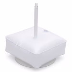 Perna greutate plina cu apa pentru arcade baloane, asezata pe o baza rotunda, avand un stalp alb de plastic inserat prin gaura centrala pentru a oferi stabilitate.