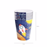 Turn format din 8 pahare de carton suprapuse, ambalate cu eticheta produsului Space Paper Cups 220ml de la PartyPal.