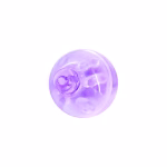 Prim-plan cu o capsula mini LED mov pentru baloane, evidentiind dimensiunile compacte de 1.3 x 1.5 cm si designul sigur, cu baterie inclusa.