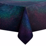 Fata De Masa Holografica Negru Argintiu Fata de masa holografica fata-verso, negru cu argintiu si reflexii multicolore, impermeabila, ideala pentru Candy Bar si petreceri cu tematica spatiu sau galaxie.