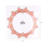 Vedere superioară a coroniței rose gold cu cristale, însoțită de marcaje grafice care indică diametrul exact de 10 cm.