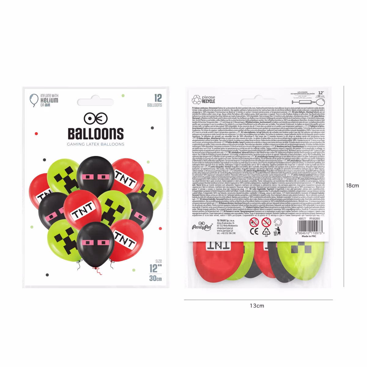 Ambalajul Original Al Setului De 12 Baloane De Gaming La Dimensiunea De 30 Centimetri