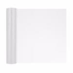 Rola Tul Argintiu Cu Sclipici 30cm x 9m Rola de tul argintiu cu sclipici desfacuta partial pentru a arata textura pretioasa si latimea generoasa pe un fundal alb