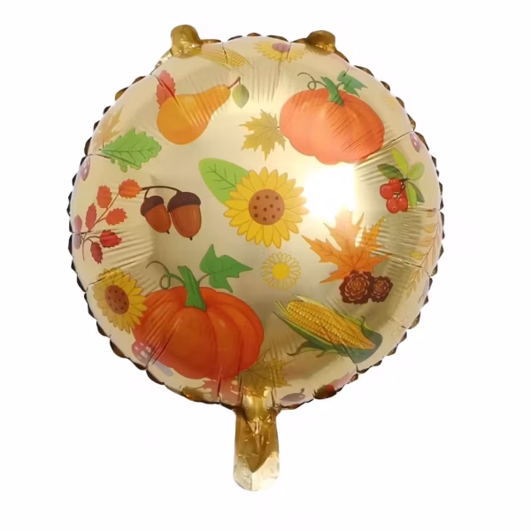 Baloane Toamna Folie Rotunda 45 cm Imprimeu Recolta Si Dovleac