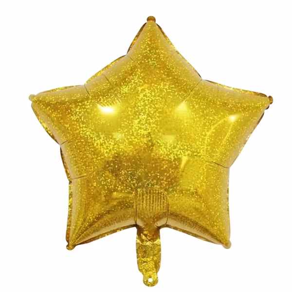 balon folie stea folie de aluminiu culoarea auriu holografic
