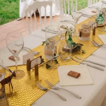 Traversa De Masa Cu Paiete Aurii Premium 275x28 cm - imagine 3