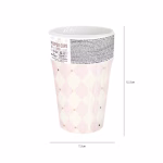 Ambalajul original tip turn al celor 6 pahare din carton, indicând brandul PartyPal și volumul de 220ml.
