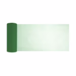 Rola Tul Neted Verde Inchis 15cm x 9m Rola de tul neted de culoare verde inchis desfacuta partial pe un fundal alb pentru a arata transparenta materialului.