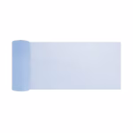 Rola Tul Neted Albastru 15cm x 9m Rola de tul neted albastru desfacuta partial pentru a arata culoarea delicata si transparenta pe un fundal alb.