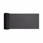 Rola Tul Neted Negru 15cm x 9m Rola de tul neted negru desfacuta partial pentru a arata culoarea intensa si transparenta eleganta pe un fundal alb