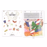 Set de 13 propsuri pentru cabina foto de Craciun incluzand accesorii amuzante cu sageti cu texte specifice barba de Mos Craciun coarne de ren si ochelari in forma de brad