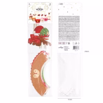 Set de 24 decoratiuni pentru briose de Craciun incluzand toppere pe bat si ambalaje decorative cu modele asortate de iarna